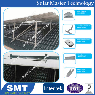 Tile Roof Aluminum Mount Bracket Solar Power Solar Panel System